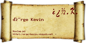 Ürge Kevin névjegykártya