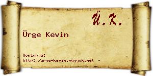 Ürge Kevin névjegykártya