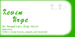 kevin urge business card